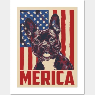 French Bulldog Merica 4th Of July Posters and Art